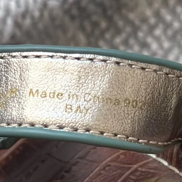 SAM EDELMAN Bay Teal Croc Faux Leather Slide Sandals 8M - Picture 6 of 9